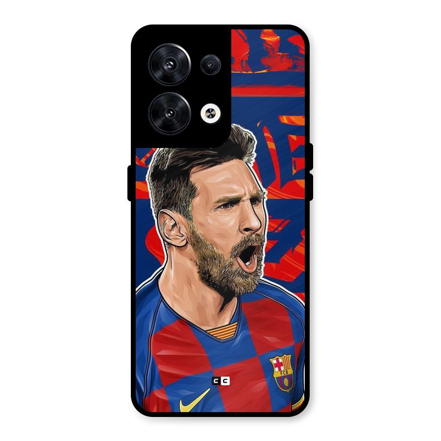 Roaring Soccer Star Metal Back Case for Oppo Reno8 5G