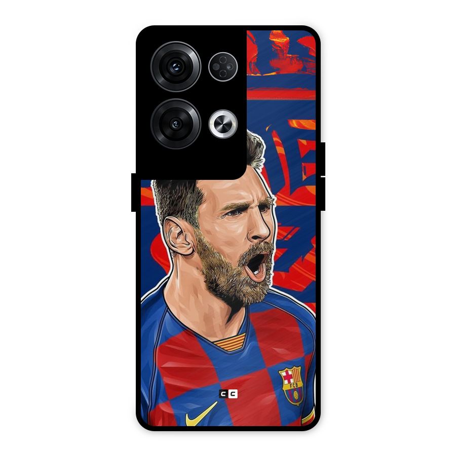 Roaring Soccer Star Metal Back Case for Oppo Reno8 Pro 5G
