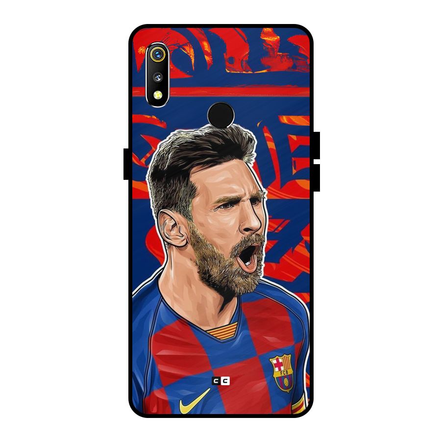 Roaring Soccer Star Metal Back Case for Realme 3i