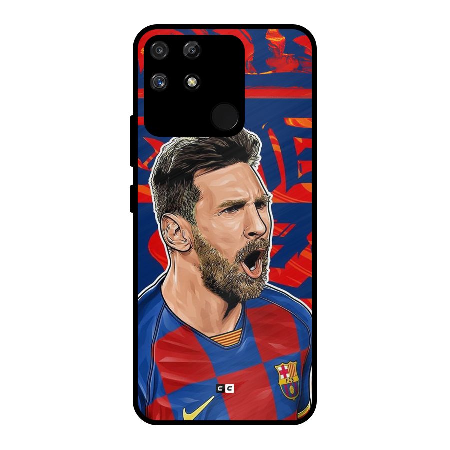 Roaring Soccer Star Metal Back Case for Realme Narzo 50A