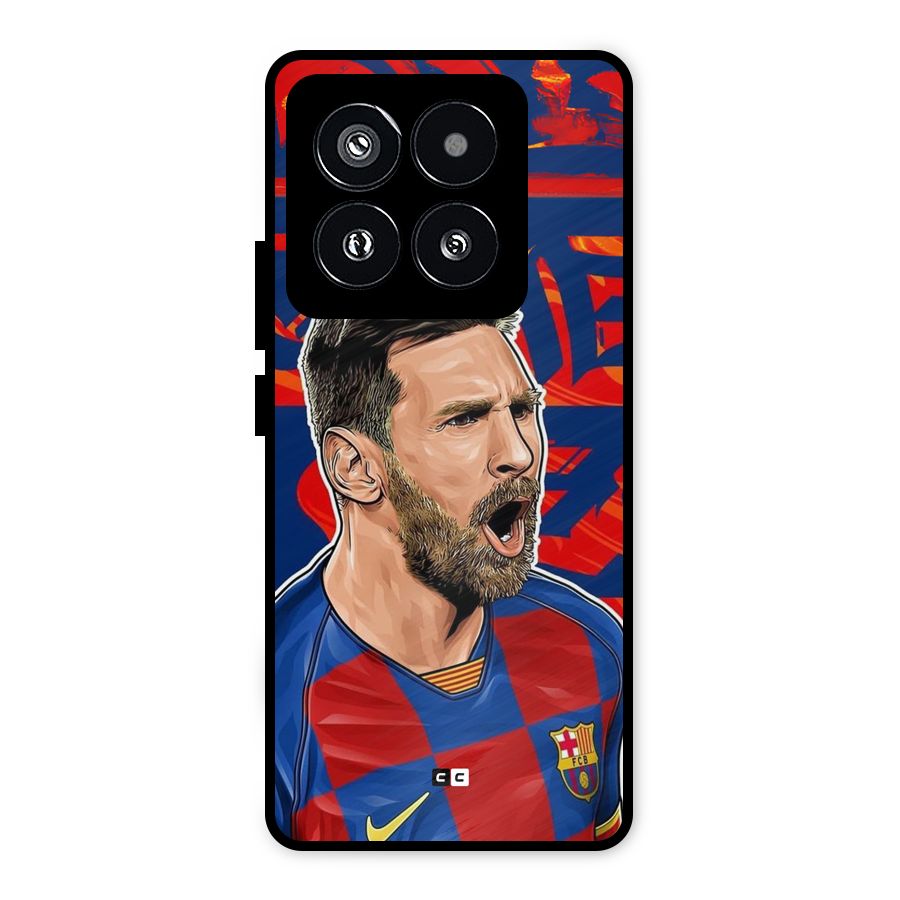 Roaring Soccer Star Metal Back Case for Xiaomi 14 Pro