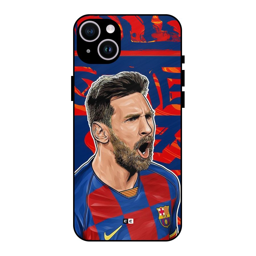 Roaring Soccer Star Metal Back Case for iPhone 14 Plus
