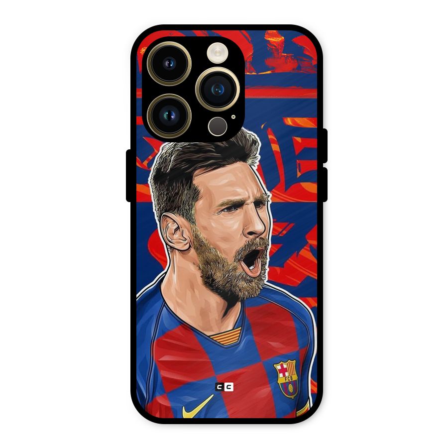 Roaring Soccer Star Metal Back Case for iPhone 14 Pro