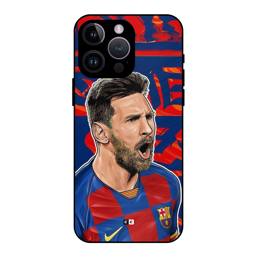 Roaring Soccer Star Metal Back Case for iPhone 14 Pro Max