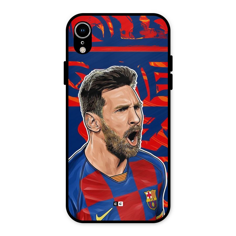Roaring Soccer Star Metal Back Case for iPhone XR