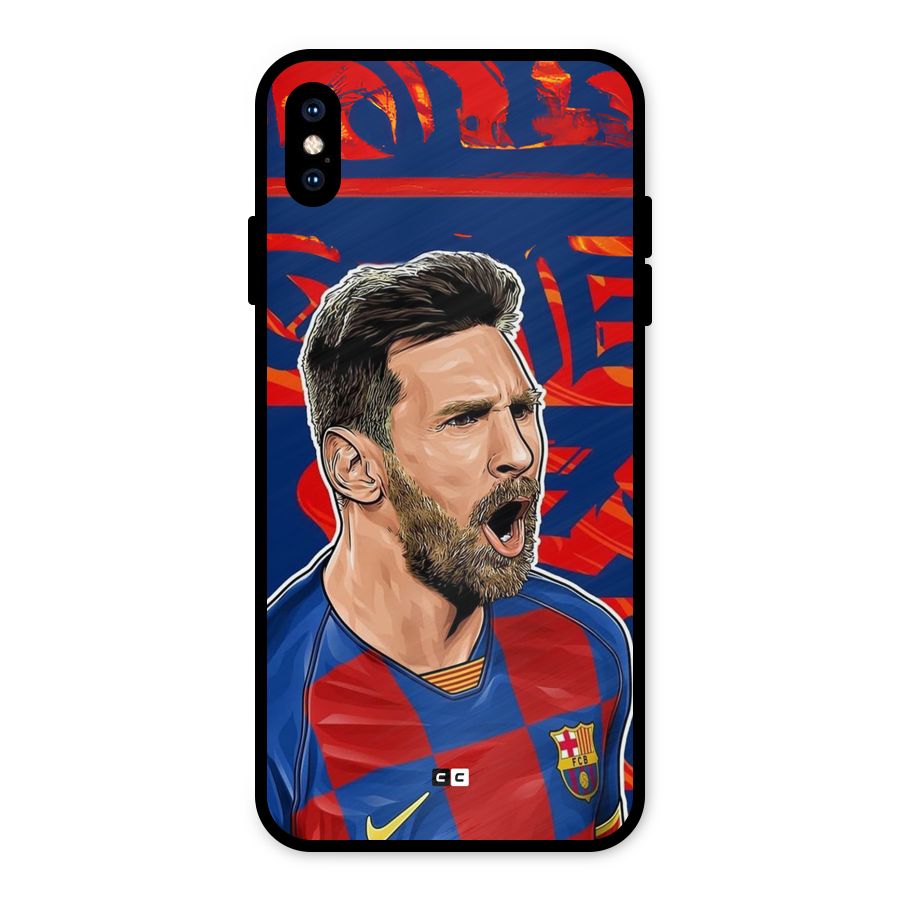 Roaring Soccer Star Metal Back Case for iPhone XS Max