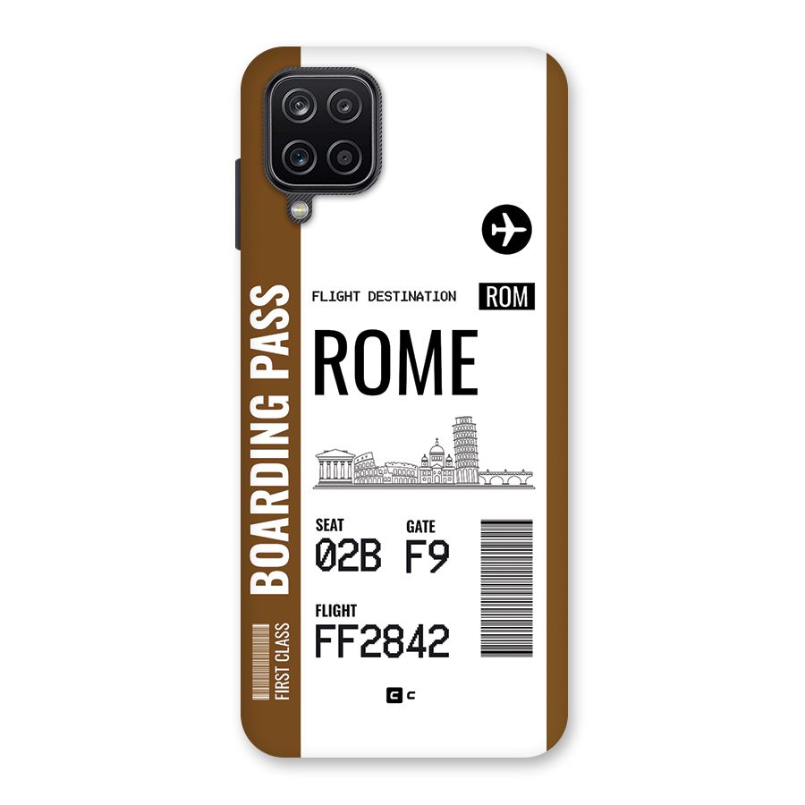 Rome Boarding Pass Back Case for Galaxy A12
