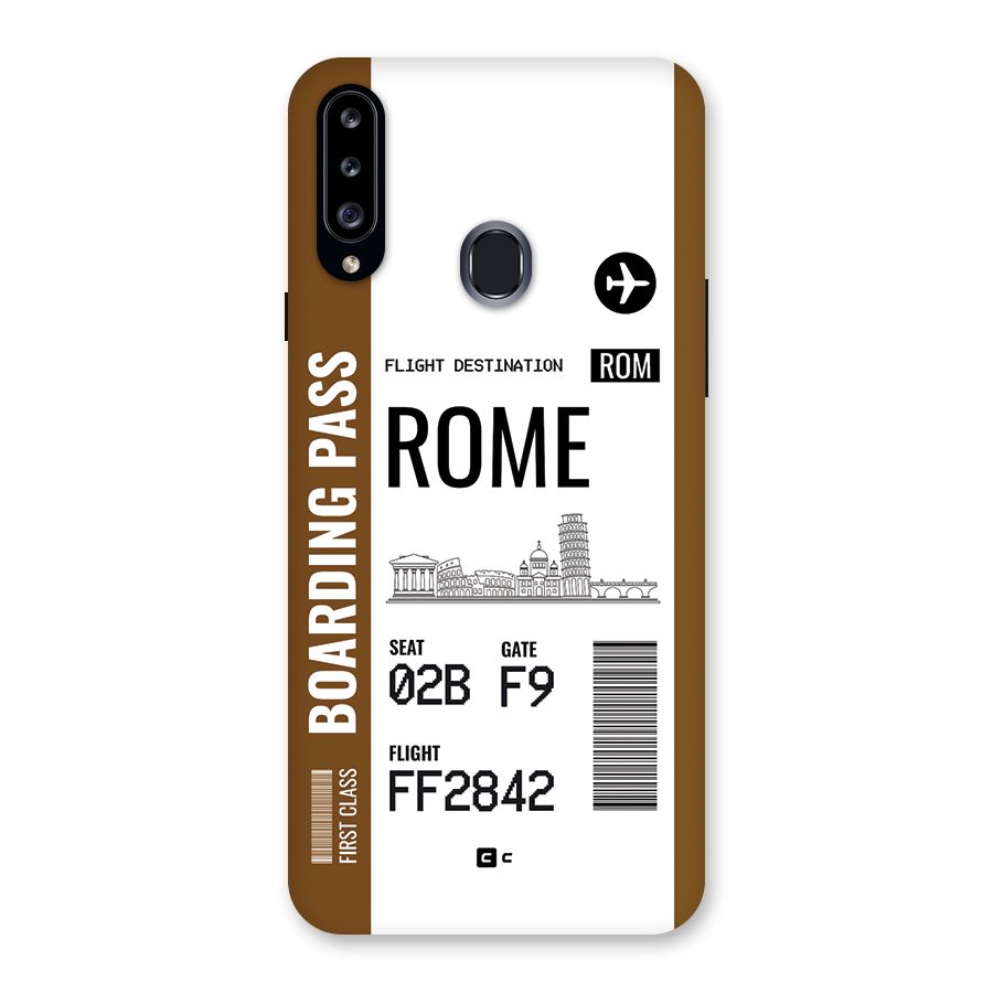 Rome Boarding Pass Back Case for Galaxy A20s