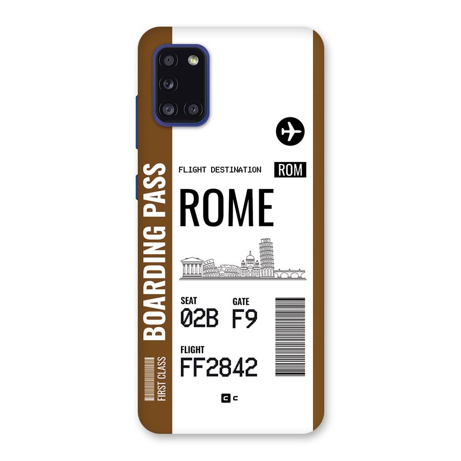 Rome Boarding Pass Back Case for Galaxy A31