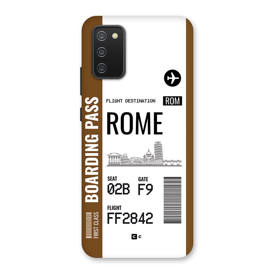 Rome Boarding Pass Back Case for Galaxy M02s