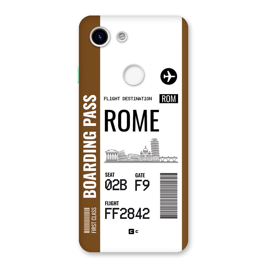 Rome Boarding Pass Back Case for Google Pixel 3