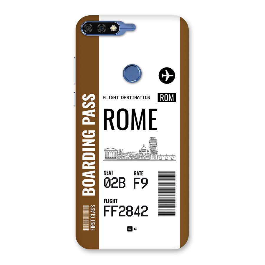 Rome Boarding Pass Back Case for Honor 7C
