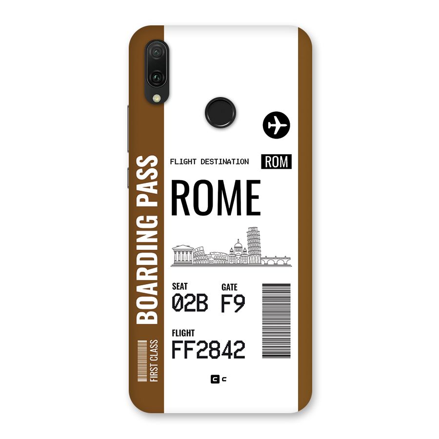 Rome Boarding Pass Back Case for Huawei Y9 (2019)