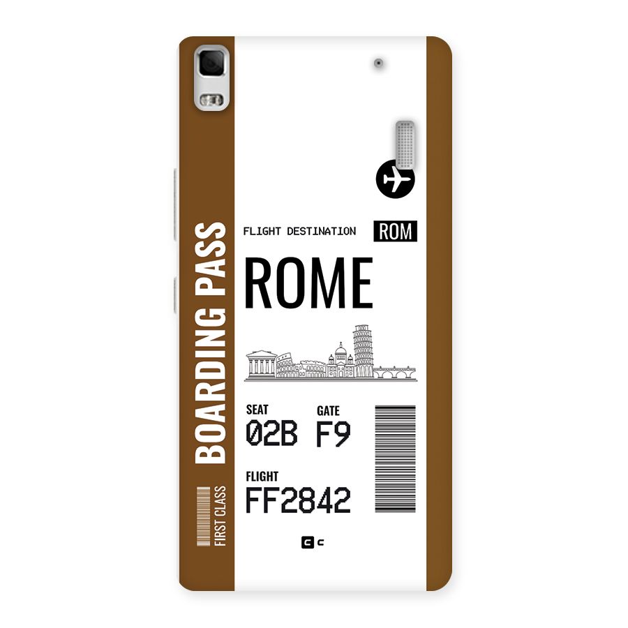 Rome Boarding Pass Back Case for Lenovo A7000