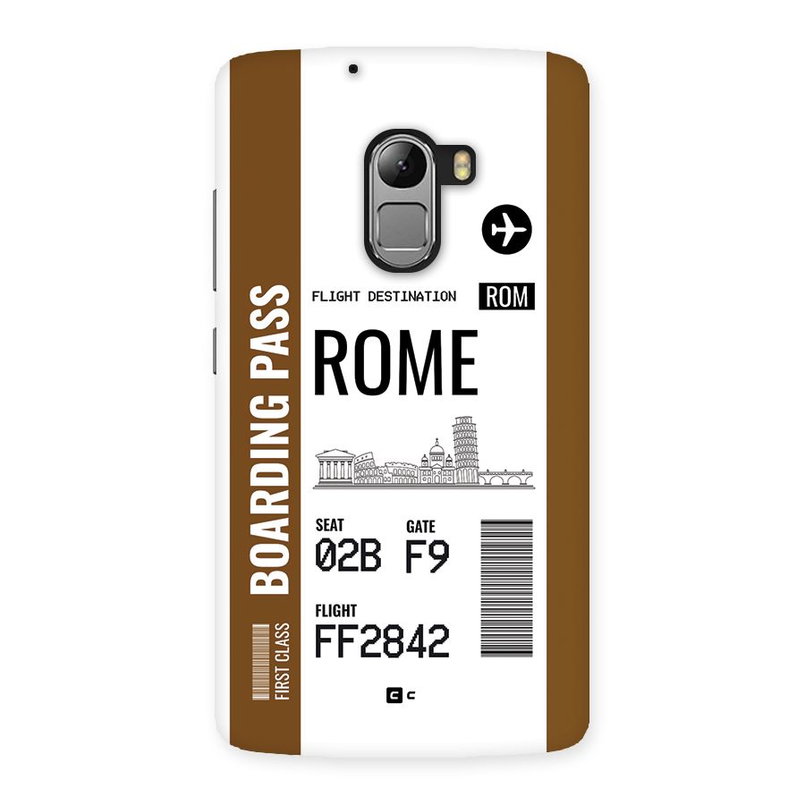 Rome Boarding Pass Back Case for Lenovo K4 Note