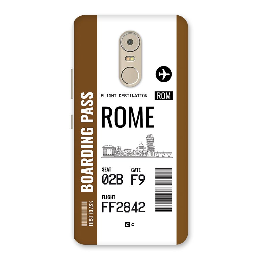 Rome Boarding Pass Back Case for Lenovo K6 Note