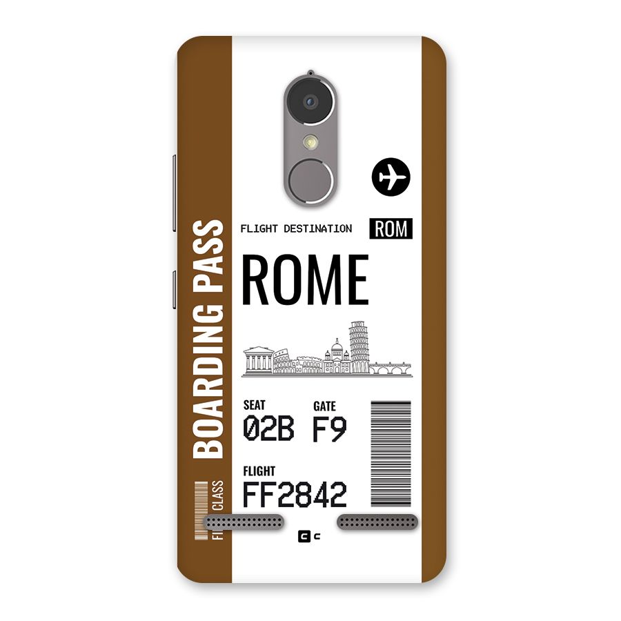 Rome Boarding Pass Back Case for Lenovo K6 Power