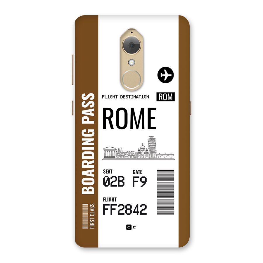 Rome Boarding Pass Back Case for Lenovo K8