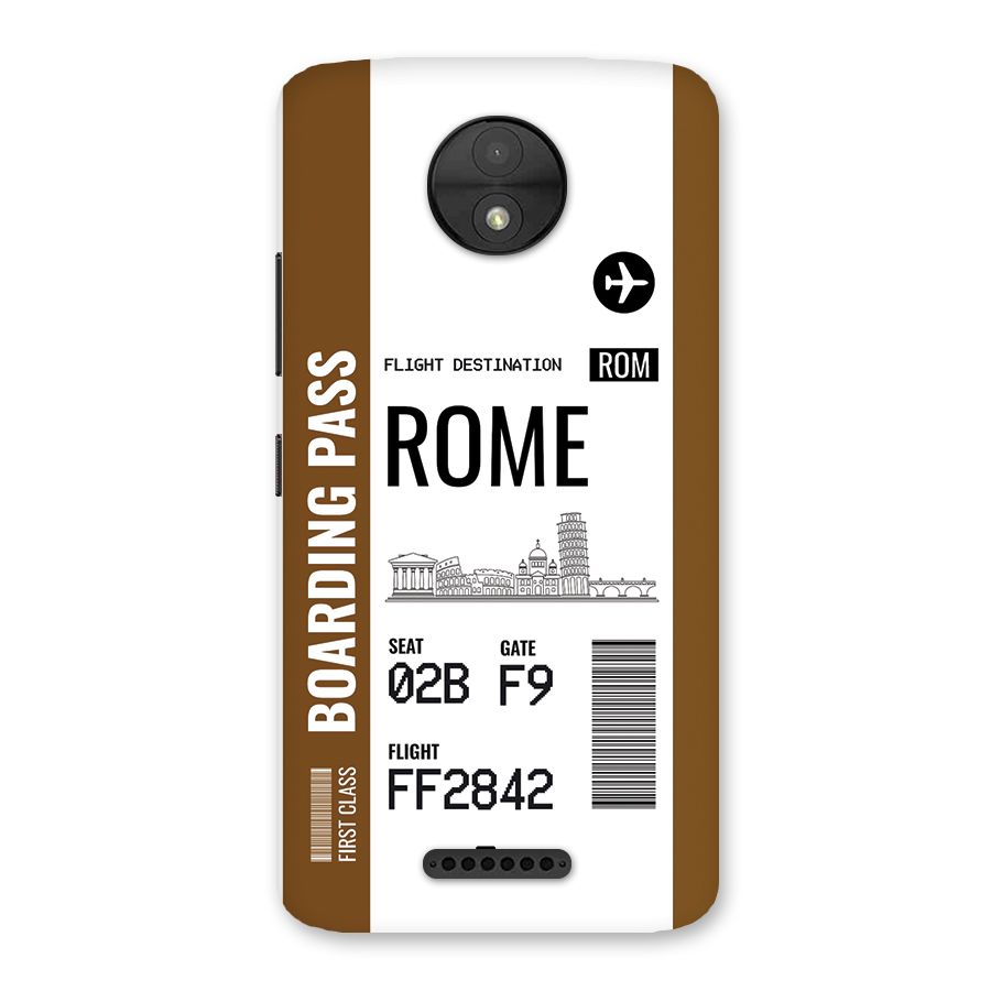 Rome Boarding Pass Back Case for Moto C