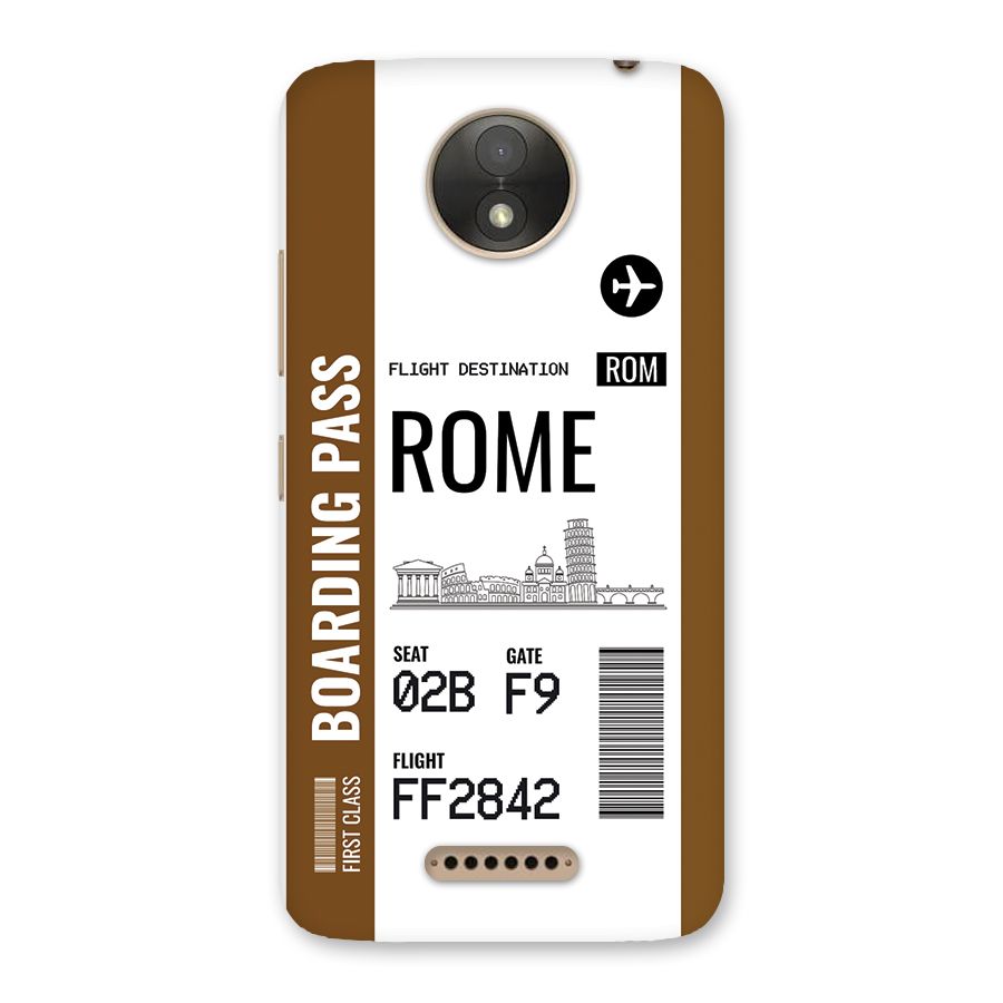 Rome Boarding Pass Back Case for Moto C Plus