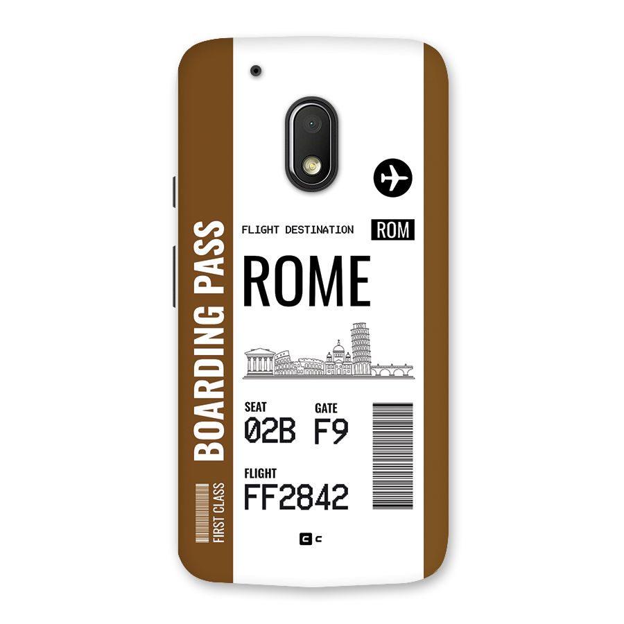 Rome Boarding Pass Back Case for Moto G4 Play