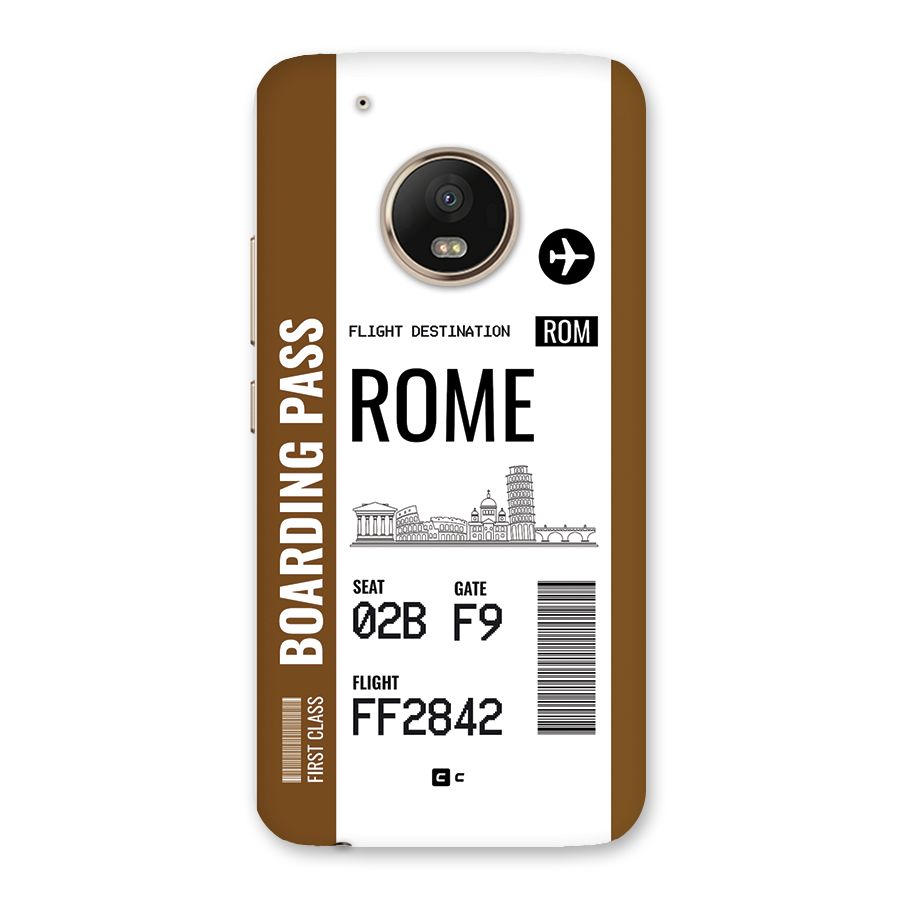 Rome Boarding Pass Back Case for Moto G5 Plus