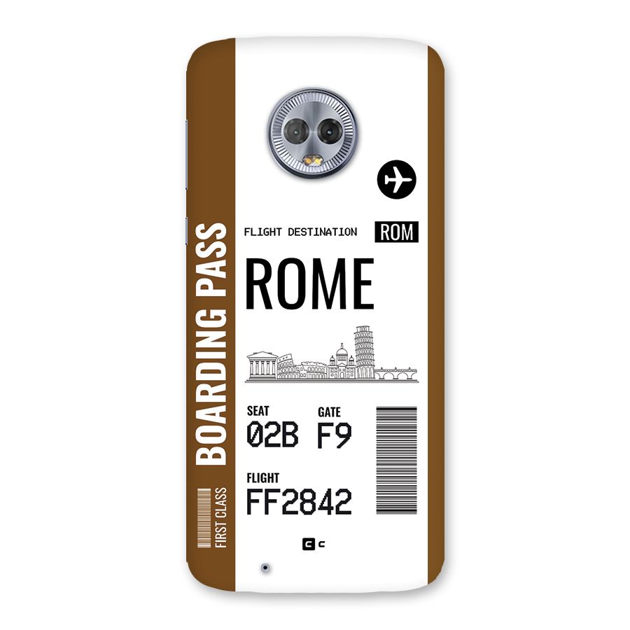 Rome Boarding Pass Back Case for Moto G6