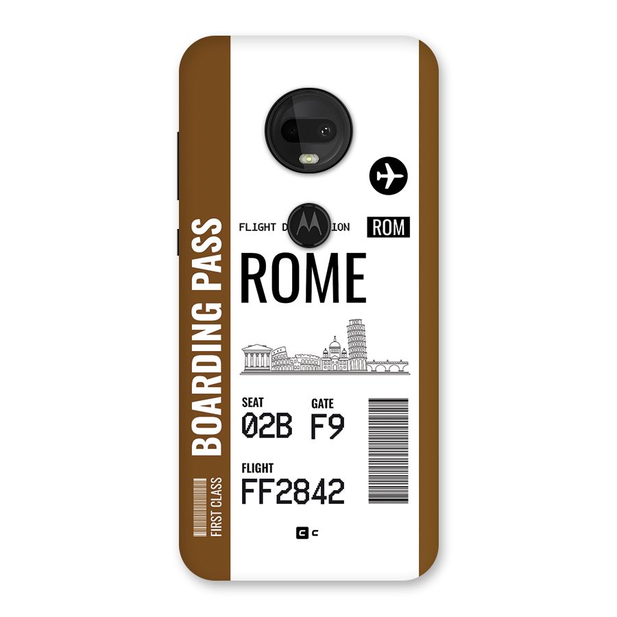 Rome Boarding Pass Back Case for Moto G7