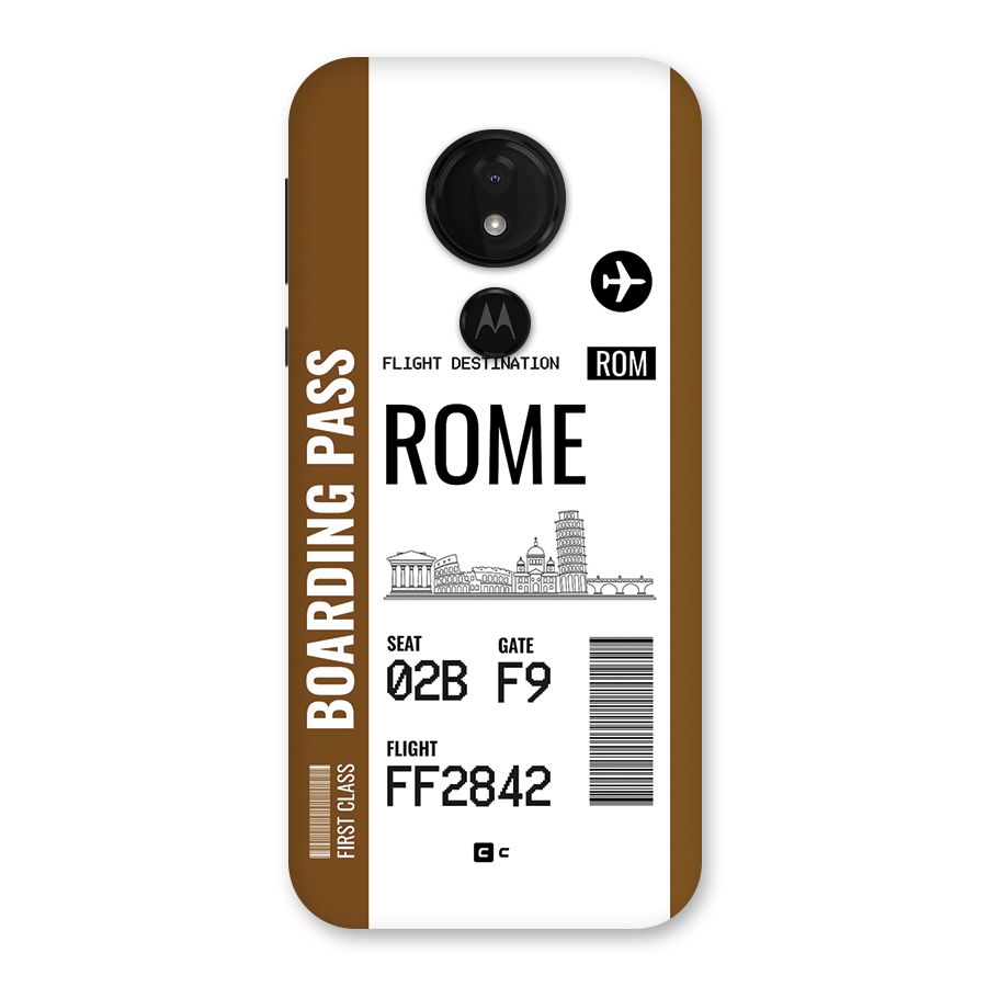 Rome Boarding Pass Back Case for Moto G7 Power