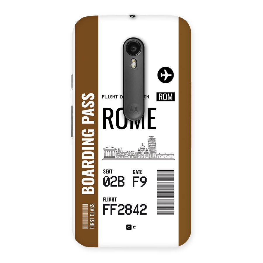 Rome Boarding Pass Back Case for Moto G Turbo