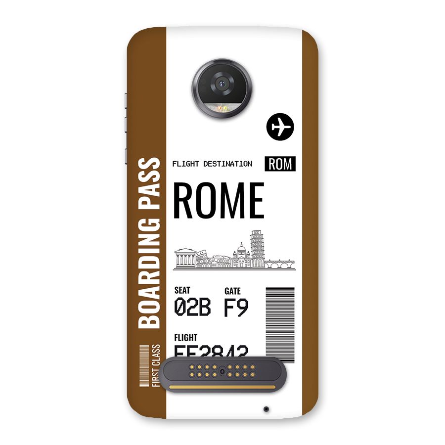 Rome Boarding Pass Back Case for Moto Z2 Play