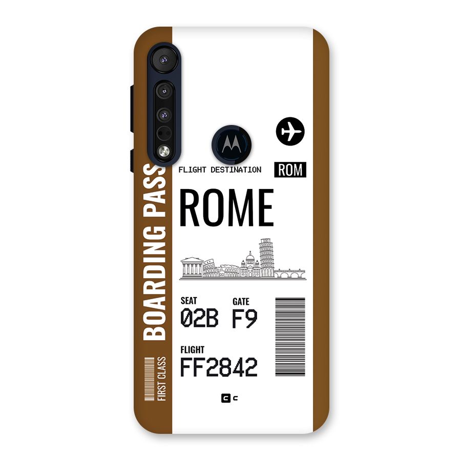 Rome Boarding Pass Back Case for Motorola One Macro