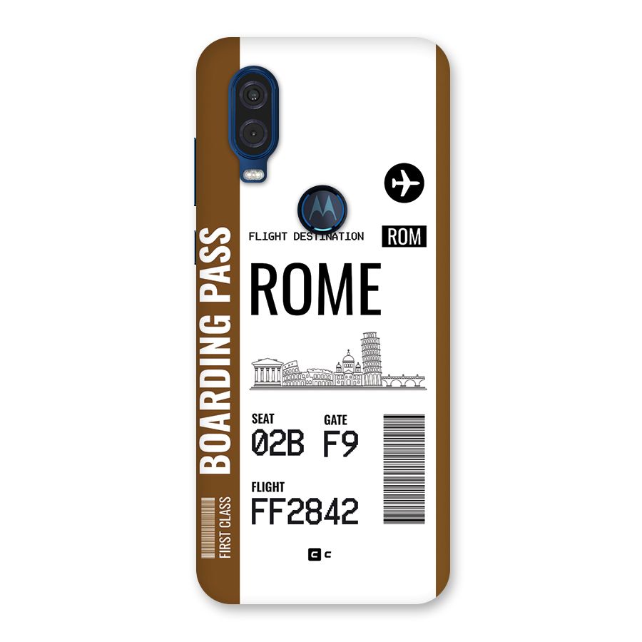 Rome Boarding Pass Back Case for Motorola One Vision