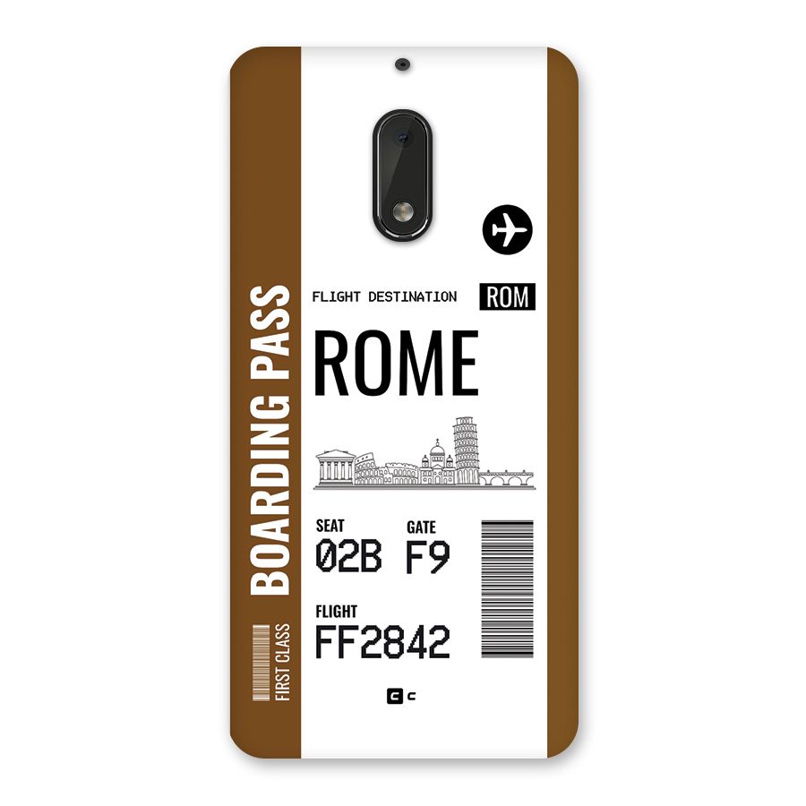 Rome Boarding Pass Back Case for Nokia 6