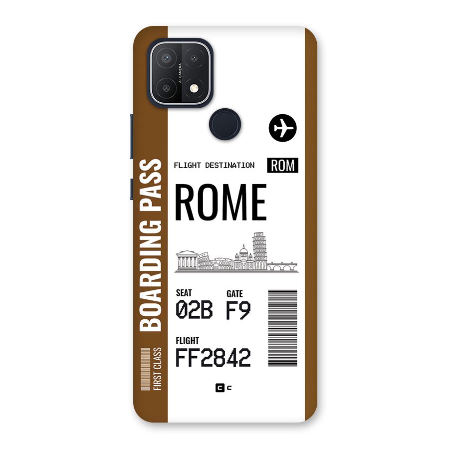 Rome Boarding Pass Back Case for Oppo A15