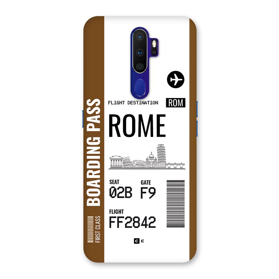 Rome Boarding Pass Back Case for Oppo A9 (2020)