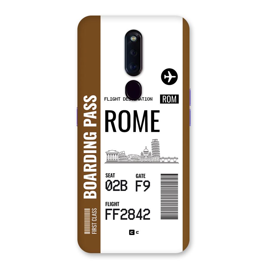 Rome Boarding Pass Back Case for Oppo F11 Pro