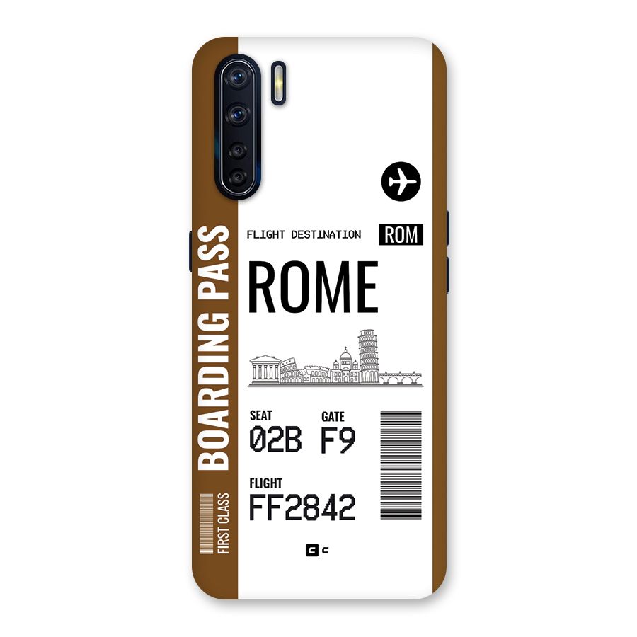 Rome Boarding Pass Back Case for Oppo F15