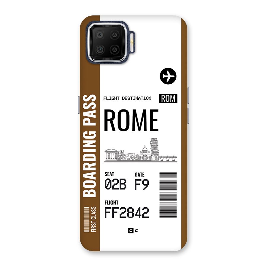 Rome Boarding Pass Back Case for Oppo F17