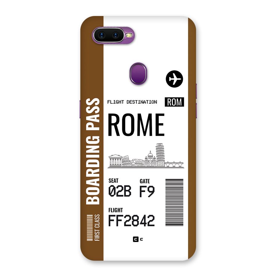 Rome Boarding Pass Back Case for Oppo F9