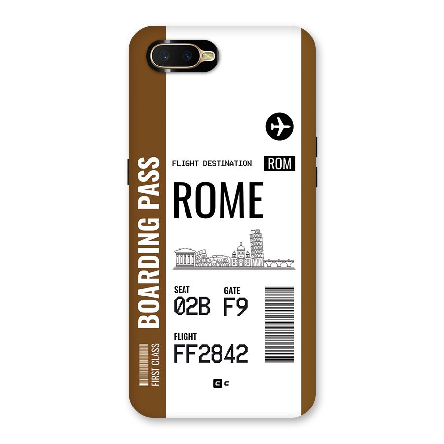 Rome Boarding Pass Back Case for Oppo K1