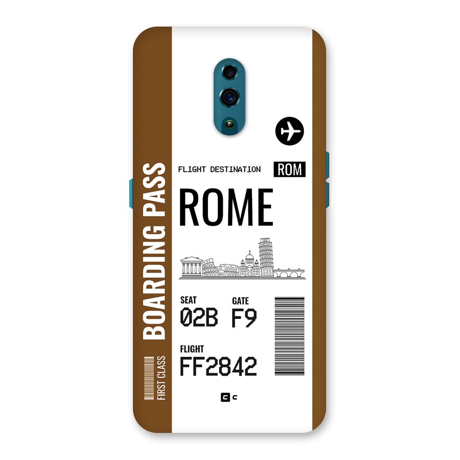 Rome Boarding Pass Back Case for Oppo Reno