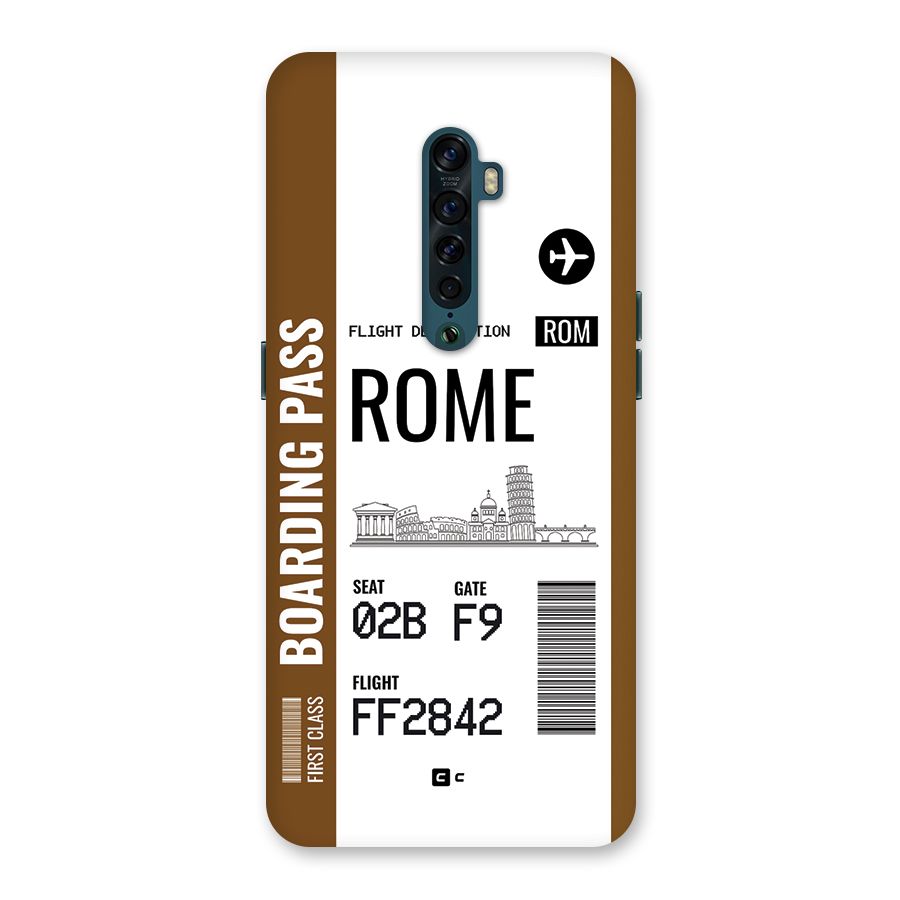 Rome Boarding Pass Back Case for Oppo Reno2
