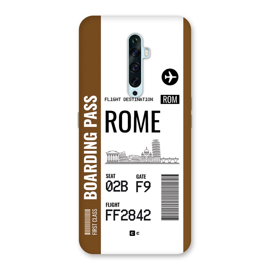 Rome Boarding Pass Back Case for Oppo Reno2 Z