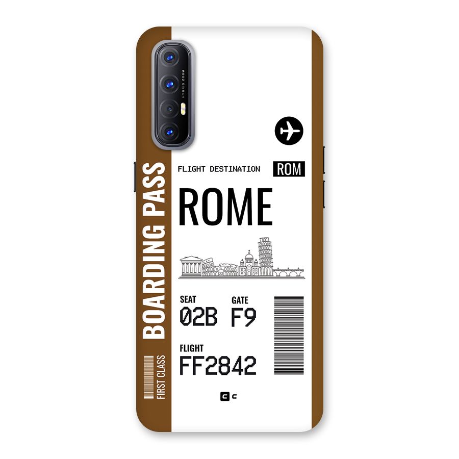 Rome Boarding Pass Back Case for Oppo Reno3 Pro