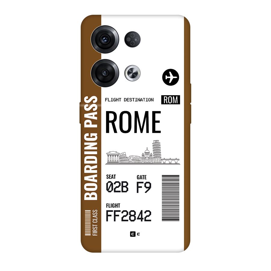 Rome Boarding Pass Back Case for Oppo Reno8 Pro 5G