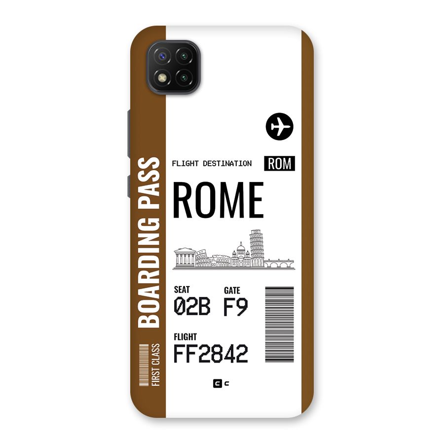 Rome Boarding Pass Back Case for Poco C3