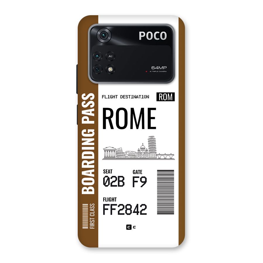 Rome Boarding Pass Back Case for Poco M4 Pro 4G
