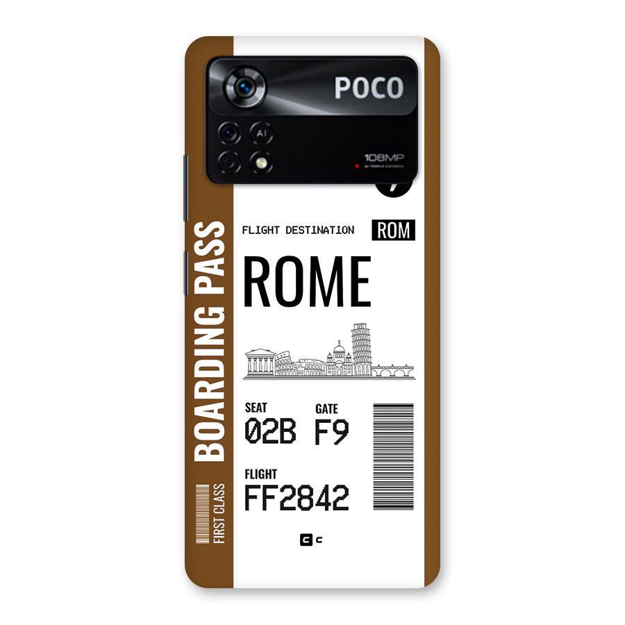 Rome Boarding Pass Back Case for Poco X4 Pro 5G