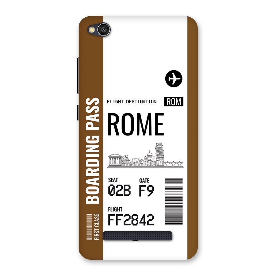 Rome Boarding Pass Back Case for Redmi 4A